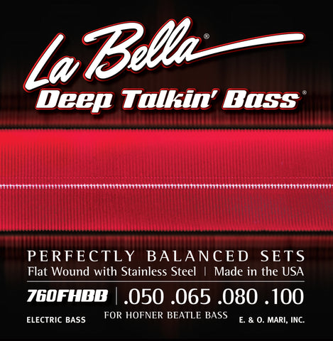 La Bella 760FHBB Flat Wound Hofner Beatle Bass Strings