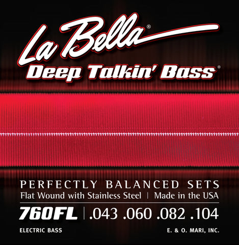 La Bella 760FL Deep Talkin' Stainless Steel Flat Wound Light Gauge 4-String Electric Bass Strings