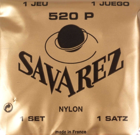 Savarez 520P Classical Guitar Strings, High Tension, Plastic Wound 2nd & 3rd