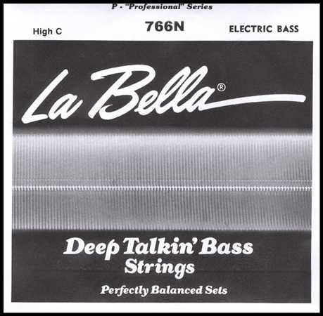 La Bella 766N Deep Talkin' Black Nylon Tape Wound Single High "C" Electric Bass String