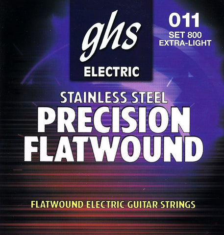 GHS 800 Precision Flatwound Stainless Steel Extra Light Electric Guitar Strings