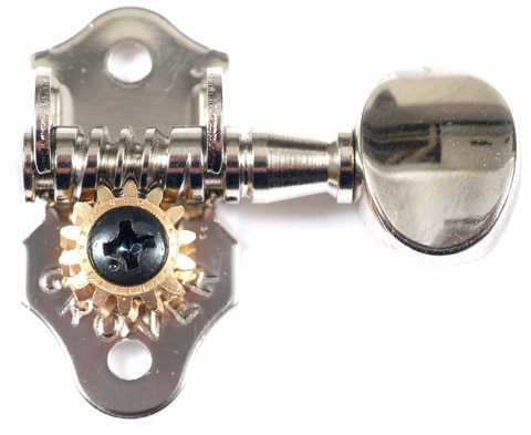 Grover Sta-Tite Geared Ukulele Tuners, Nickel Finish with Nickel Buttons