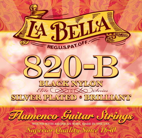 La Bella 820B Black Nylon Silver-Plated Flamenco Guitar Strings