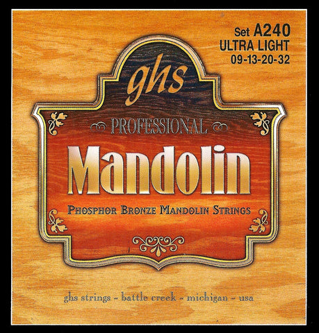 GHS A240 Phosphor Bronze Ultra Light Gauge Mandolin Strings