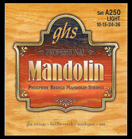 GHS A250 Phosphor Bronze Light Gauge Mandolin Strings