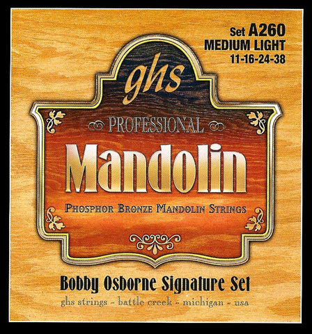 GHS A260 Phosphor Bronze Bobby Osborne Signature Medium Light Mandolin Strings