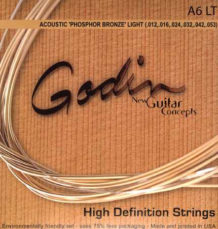 Godin A6 LT Phosphor Bronze Acoustic Guitar Strings Set