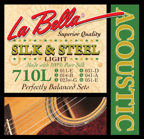 La Bella 710L Silk & Steel Light Gauge Acoustic Guitar Strings