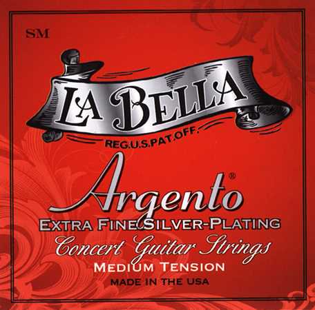 La Bella Argento SM Medium Tension Extra Fine Silver-Plated Classical Guitar Strings