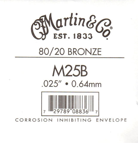 Martin Bronze Wound Ball End Single String .025