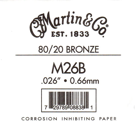 Martin Bronze Wound Ball End Single String .026