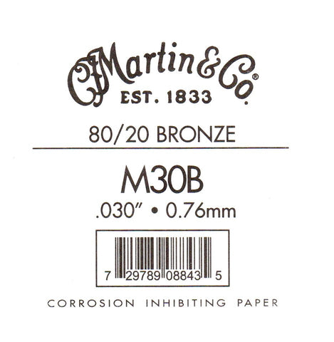 Martin Bronze Wound Ball End Single String .030