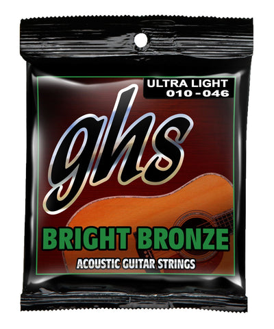 GHS BB10U Bright Bronze Ultra Light Acoustic Guitar Gauge Strings