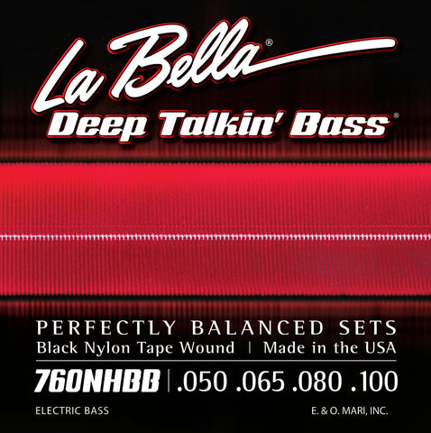 La Bella 760NHBB Black Nylon Tape Wound Bass Strings