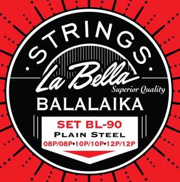 La Bella BL-90 Plain Steel Loop End Balalaika Strings